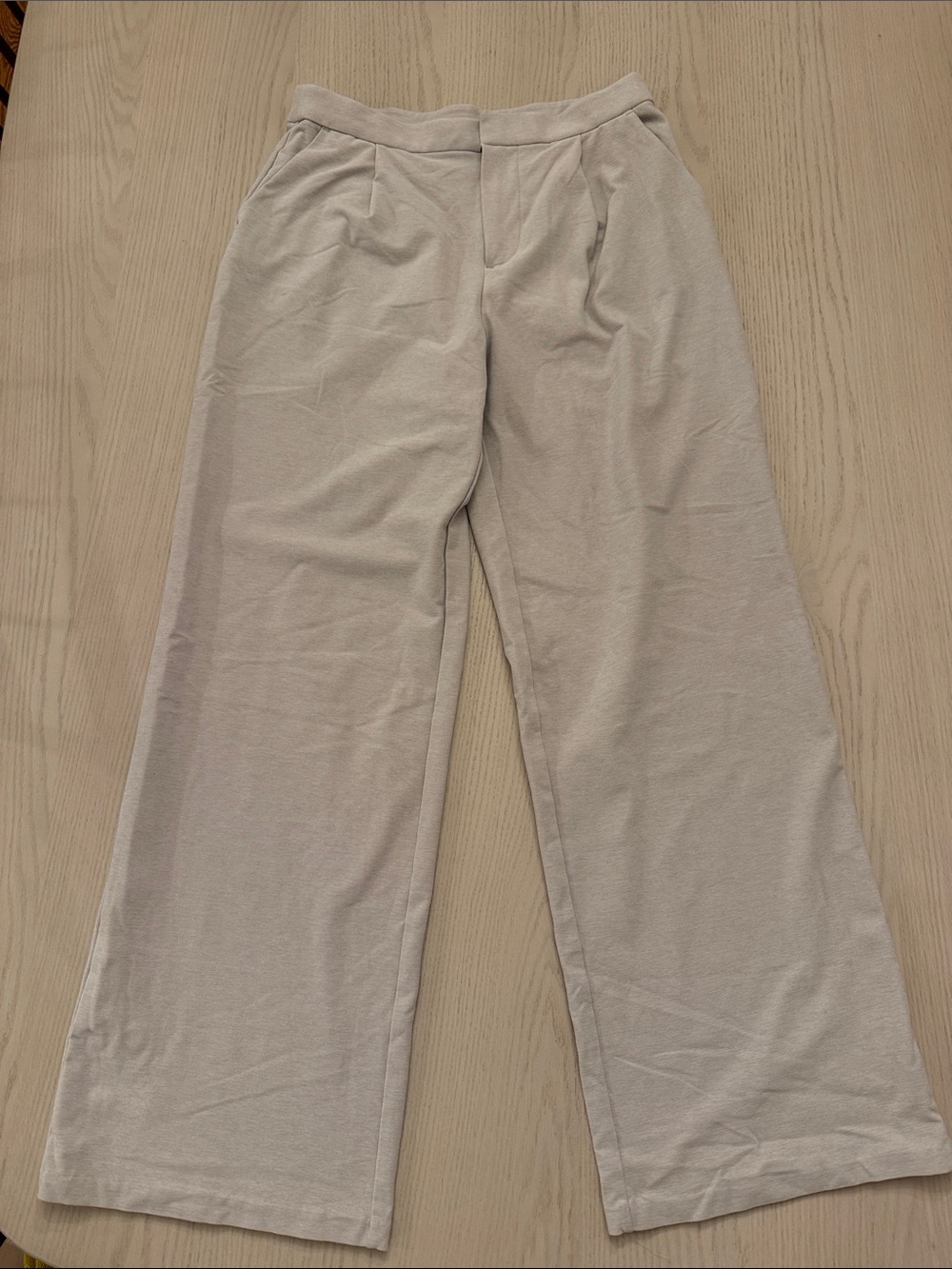 Vuori Halo Wide-Leg Trousers in Light Taupe